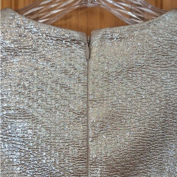 NWT Club Monaco Ralph Lauren Shirt Women's M Cropped Metallic Champagne Evening - Picture 4 of 9